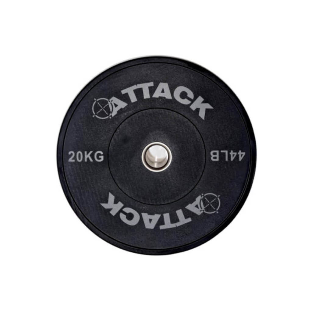 Attack Olympic Solid Rubber Bumper Plates Black 20kg