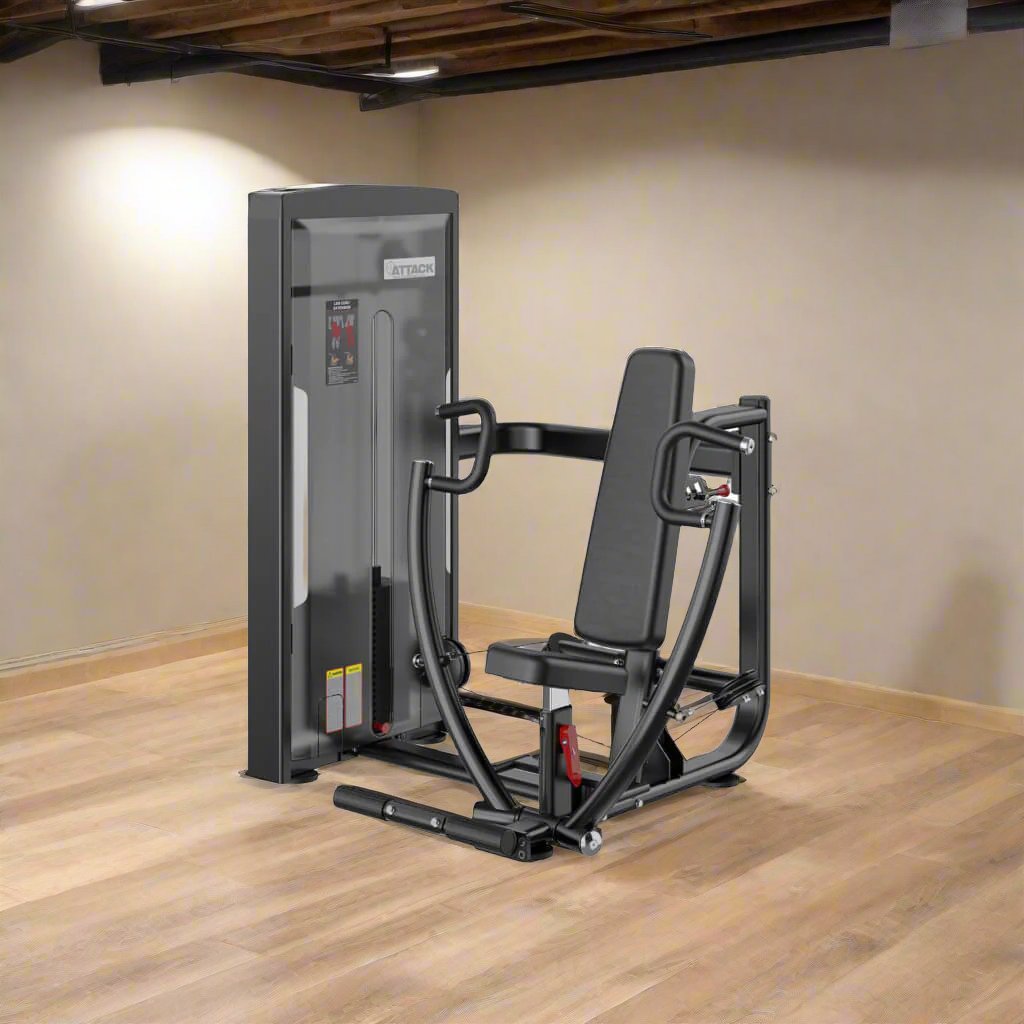 Attack Strength Adjustable Plate Loaded Tricep Press - Matte Black - home gym
