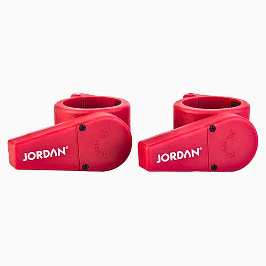 Jordan fitness Olympic Clamp Collar-Red, 50mm Pair Secure and Easy-to-Use