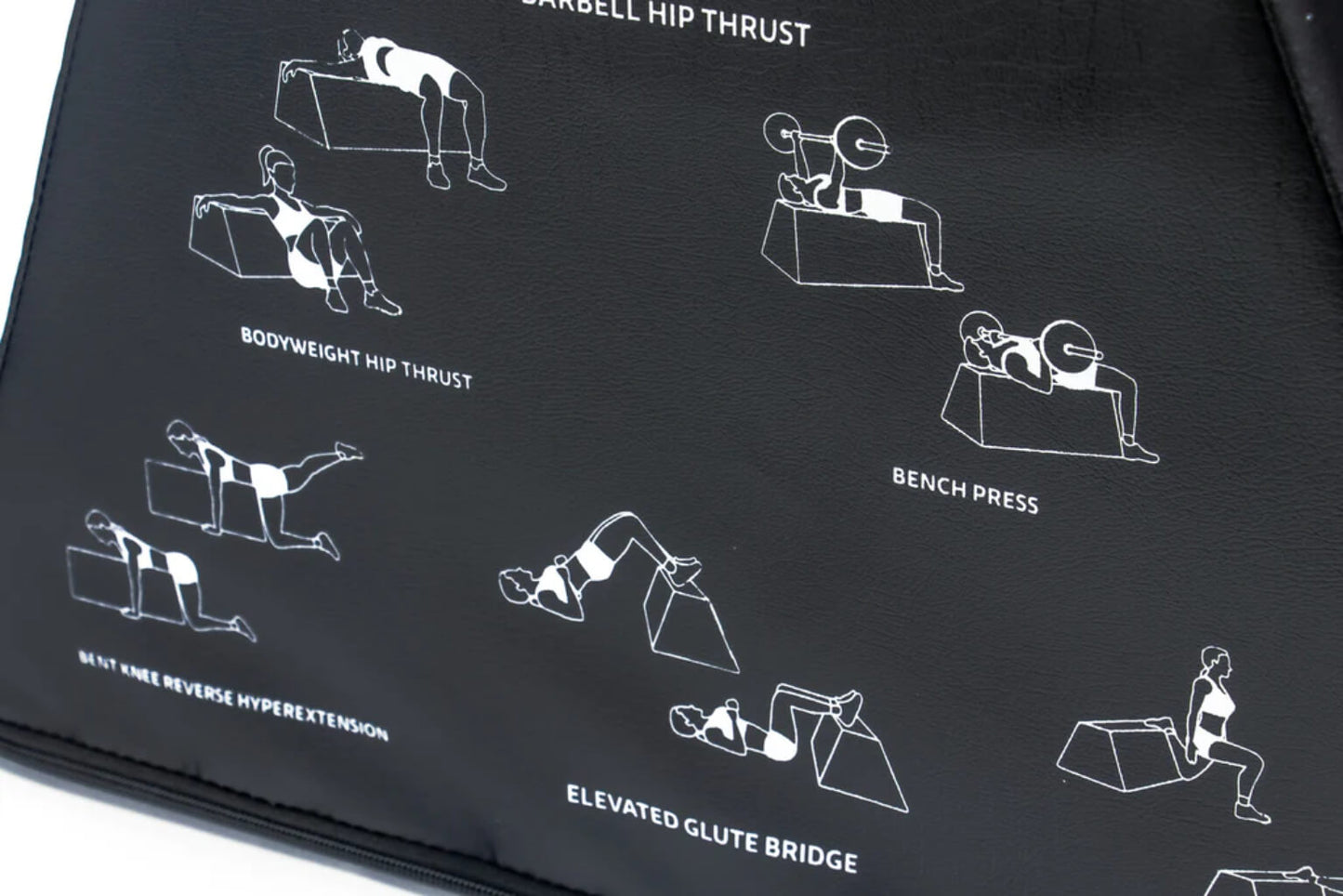 Our bench is tailored for lower body workouts and hip thrust exercises, but its ample size accommodates various other exercises, such as dumbbell chest press or fly.