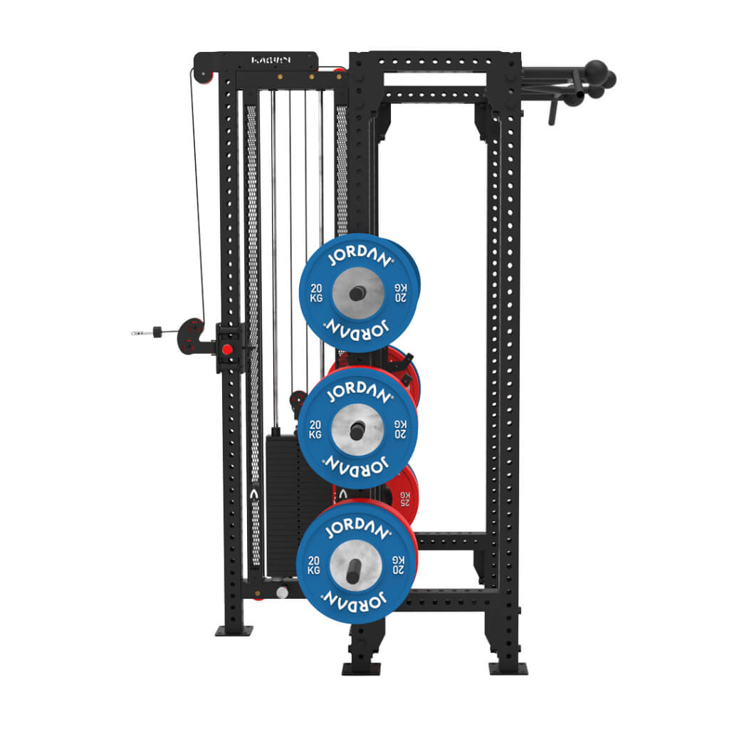 J75T Rack Includes J-Hooks side view with weights
