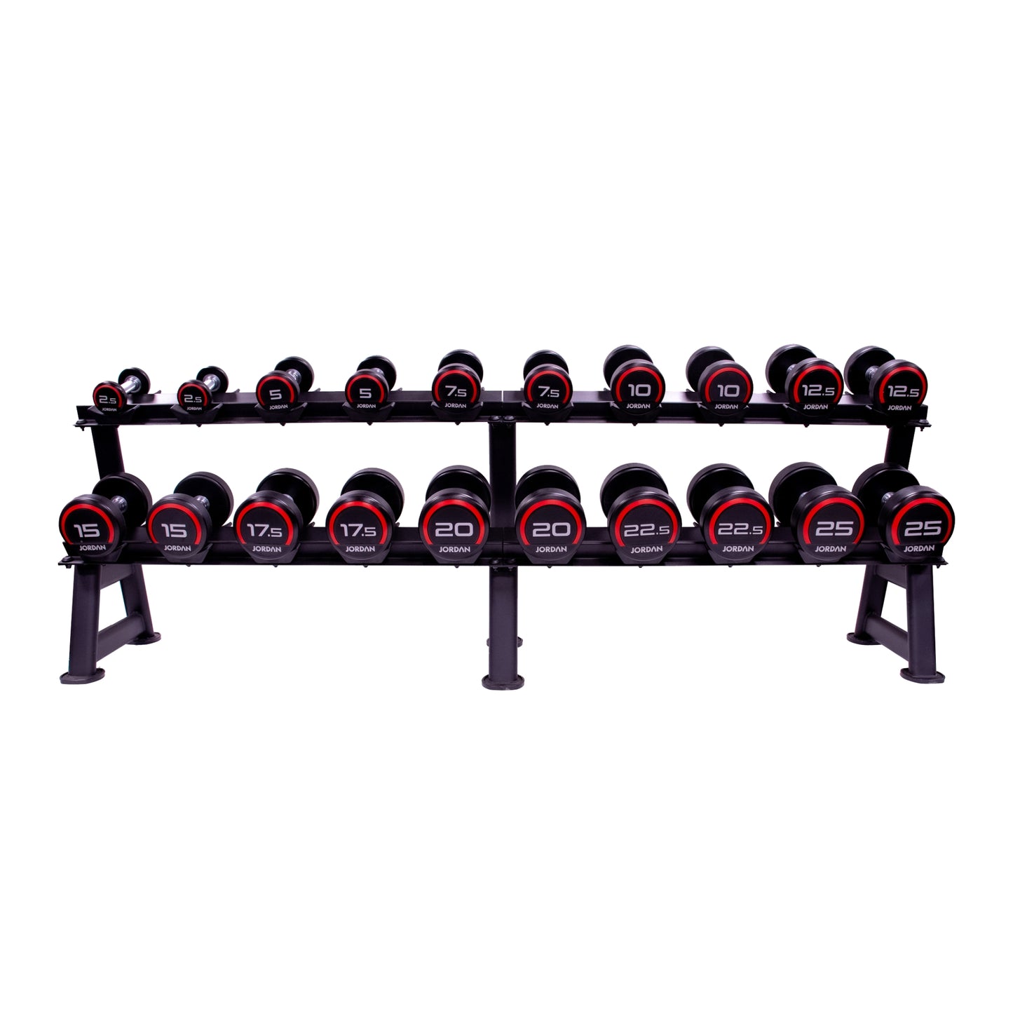 Jordan Fitness 10 Pair Dumbbell Rack (2 Tier) - Black - Ideal solution for dumbbell storage