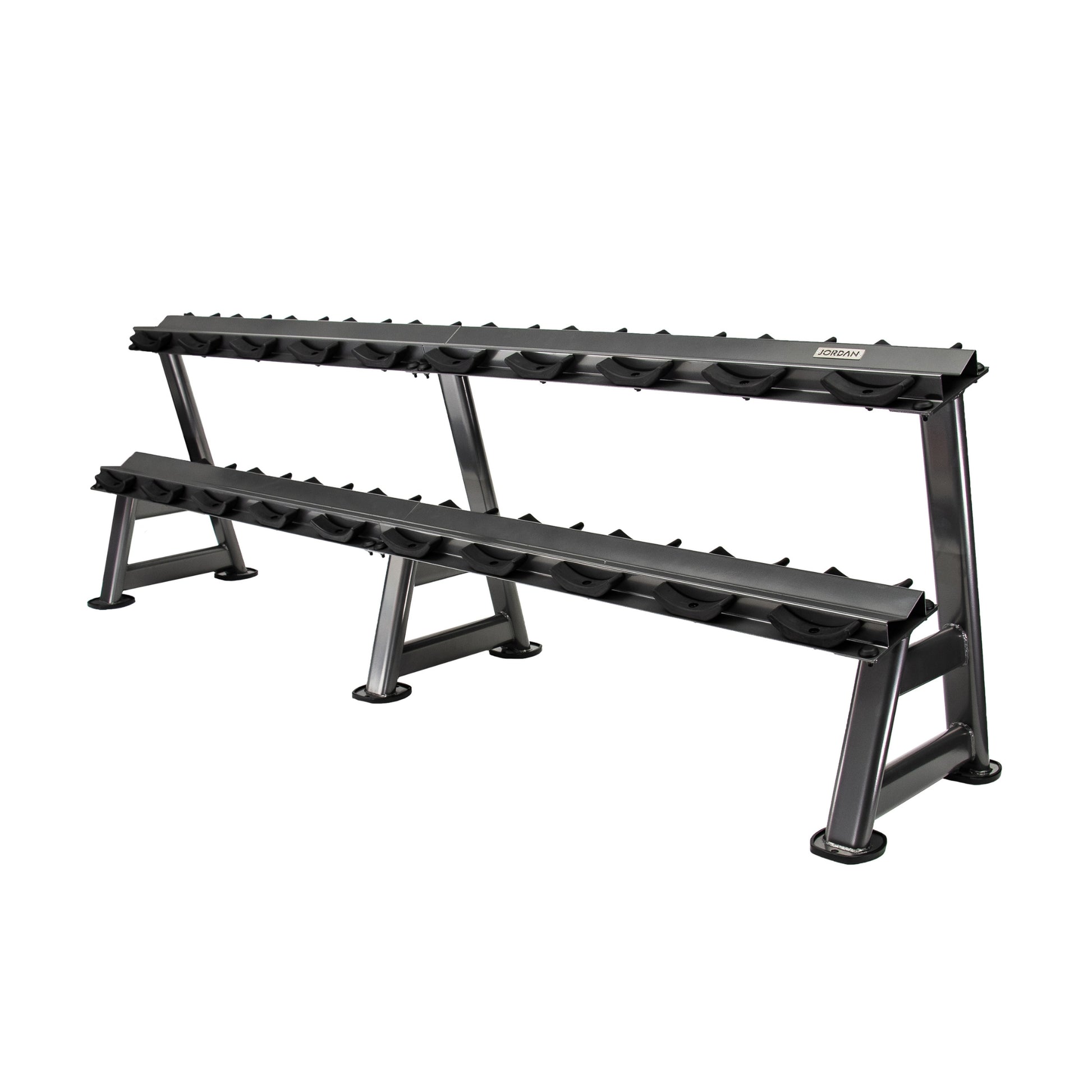 Jordan Fitness 10 Pair Dumbbell Rack (2 Tier) - Grey - Ideal solution for dumbbell storage