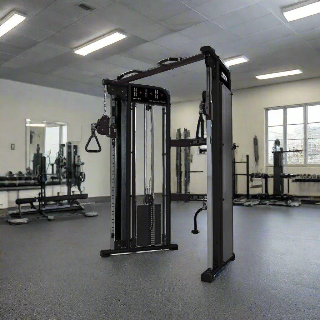 Jordan Fitness Dual Adjustable Pulley-Grey in a gym setting