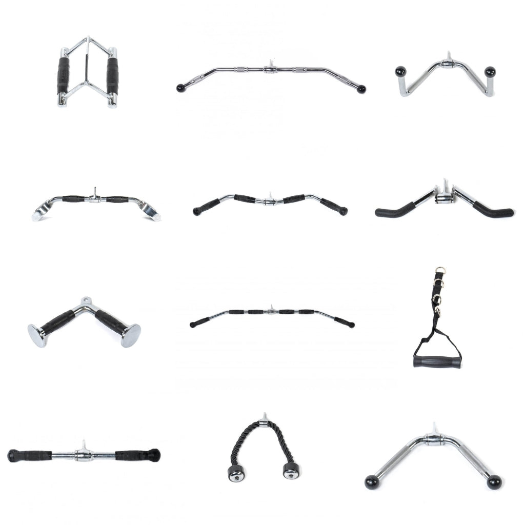 The Myo Strength cable attachments offer various options for strength training exercises