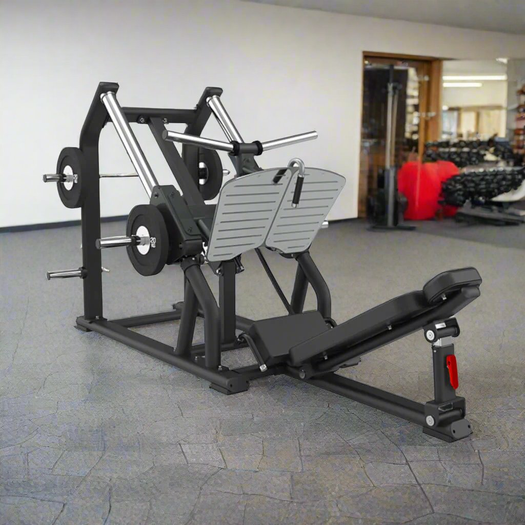 Attack Strength Plate Loaded 45 Degree Leg Press gym setting