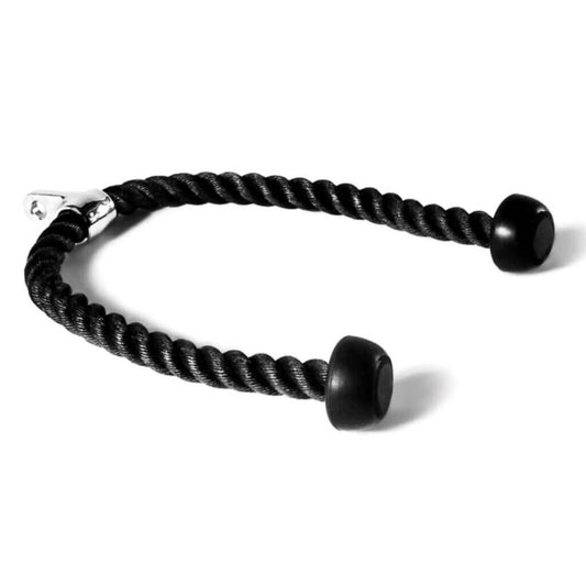 Jordan Fitness Tricep Rope - Black The addition of urethane handles ensures a comfortable and secure grip, making it the perfect accessory for targeted tricep isolation exercises