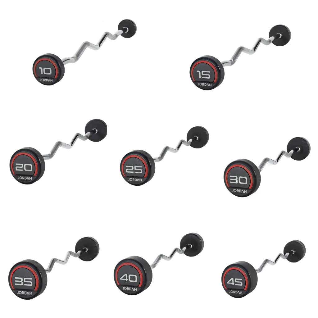 Urethane Fixed Curl Barbells – Durable & Shock-Absorbent WEIGHTS SET