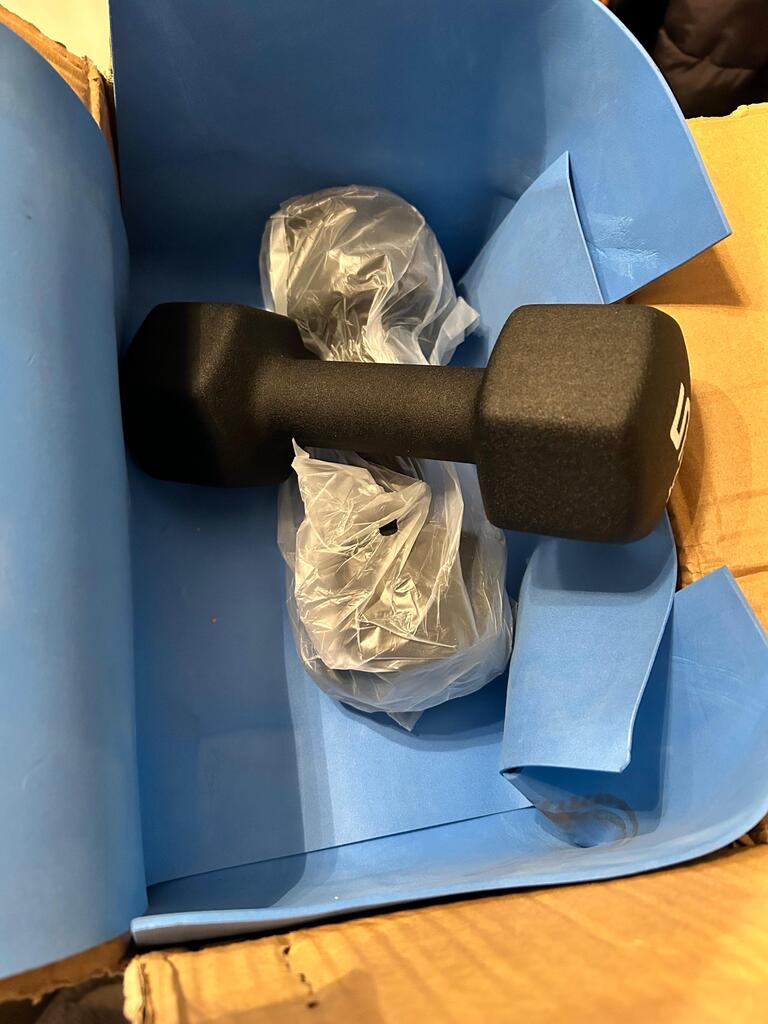 image of black dumbbells