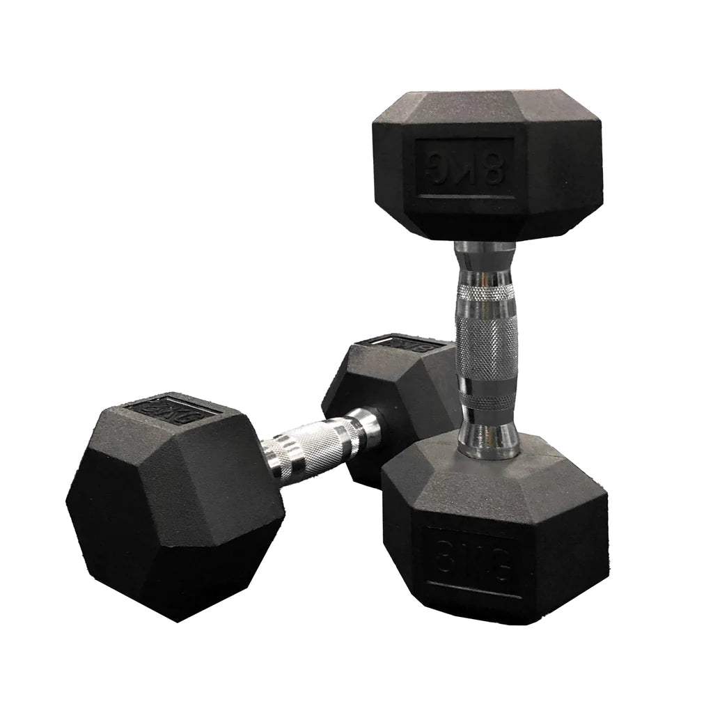 JLC HEX Dumbbells - Rubber  set weights available