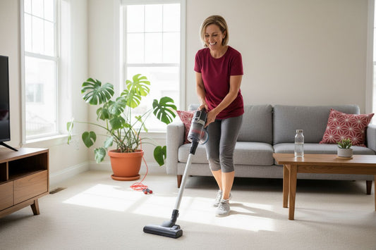 home cardio vacuuming