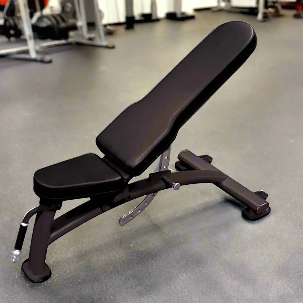 Jordan Fitness I-Series Adjustable Incline/Decline Bench - Grey Upholstery - gym setting