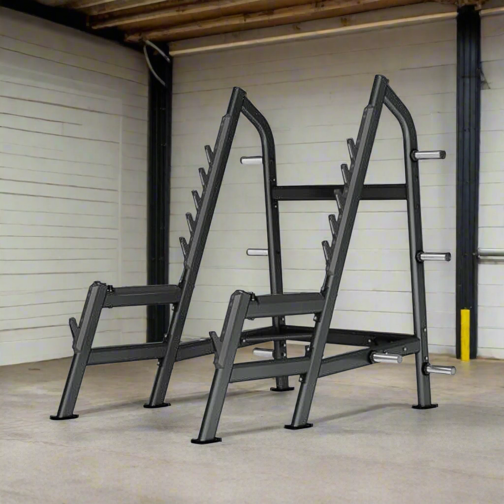 Attack Strength Squat Rack garage setting