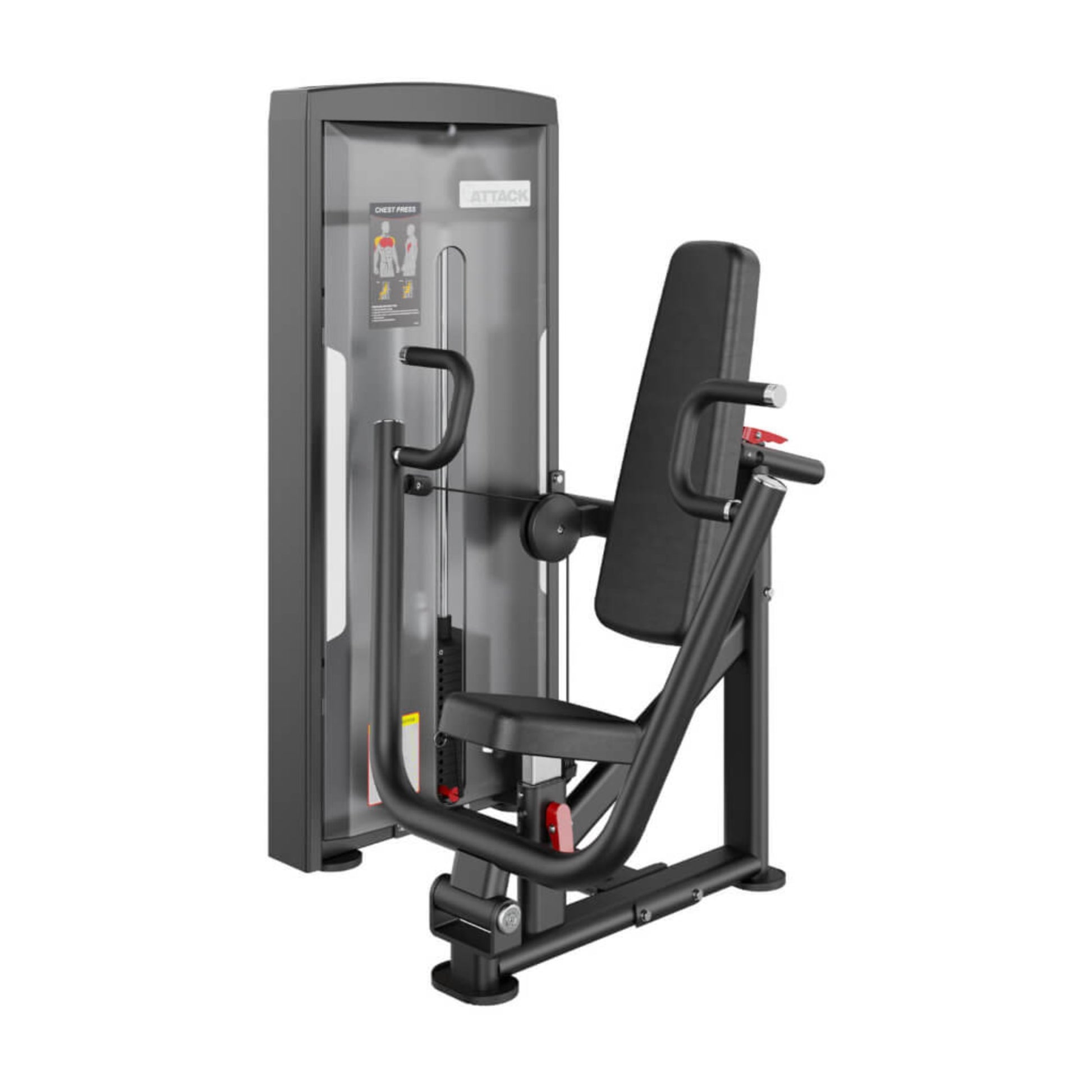 Attack Fitness Chest Press - In Black Durable and User-Friendly with clear instruction on how to use