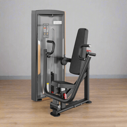 Attack Fitness Chest Press - Gym setting -In  Black, User-Friendly with clear instructions on how to use.