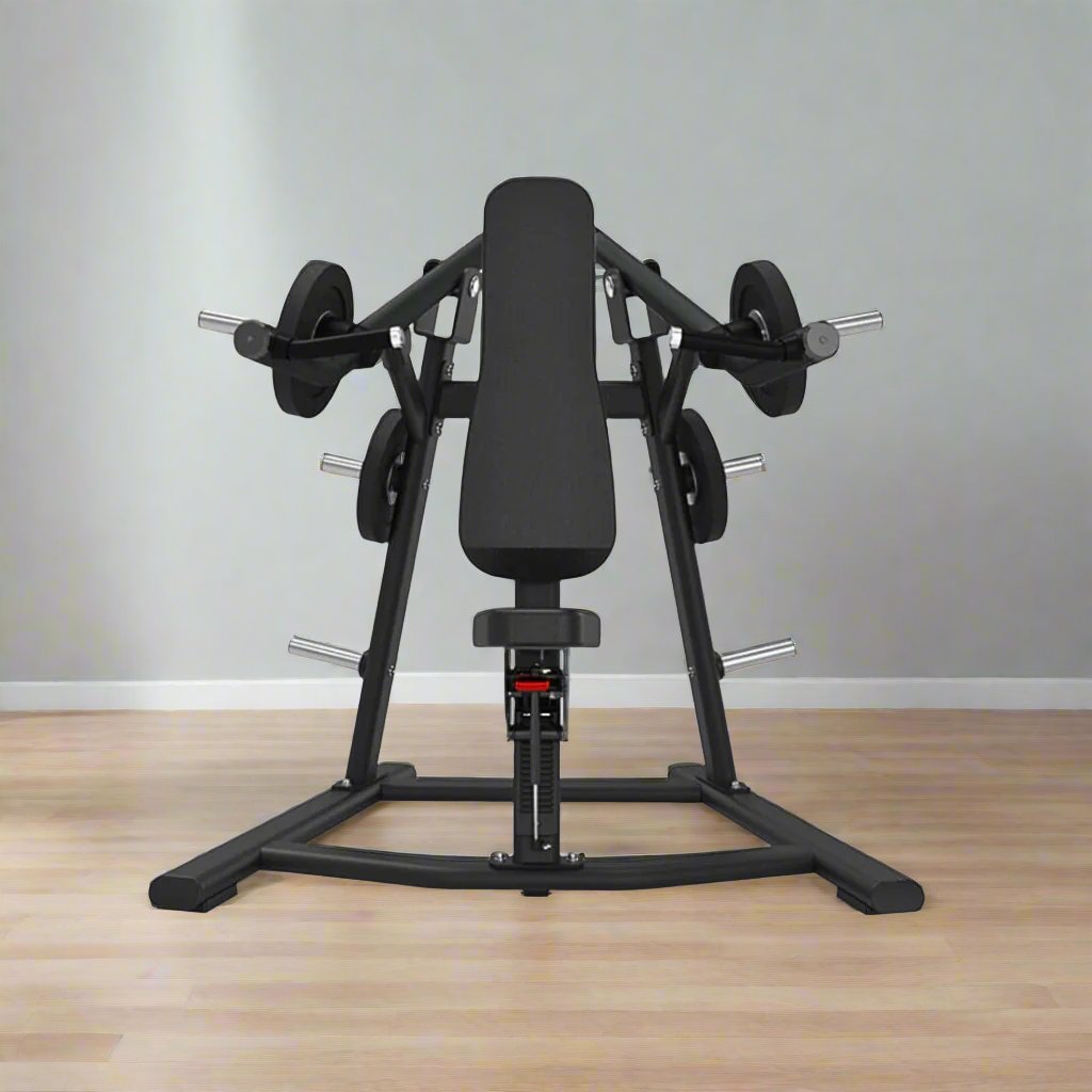 Attack Strength Adjustable Plate Loaded Shoulder Press - Matte Black - home gym setting