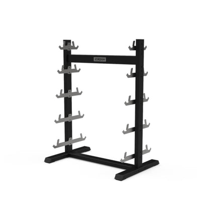 Jordan Fitness Barbell Racks red and black weights with a chrome bar ideal storage solution