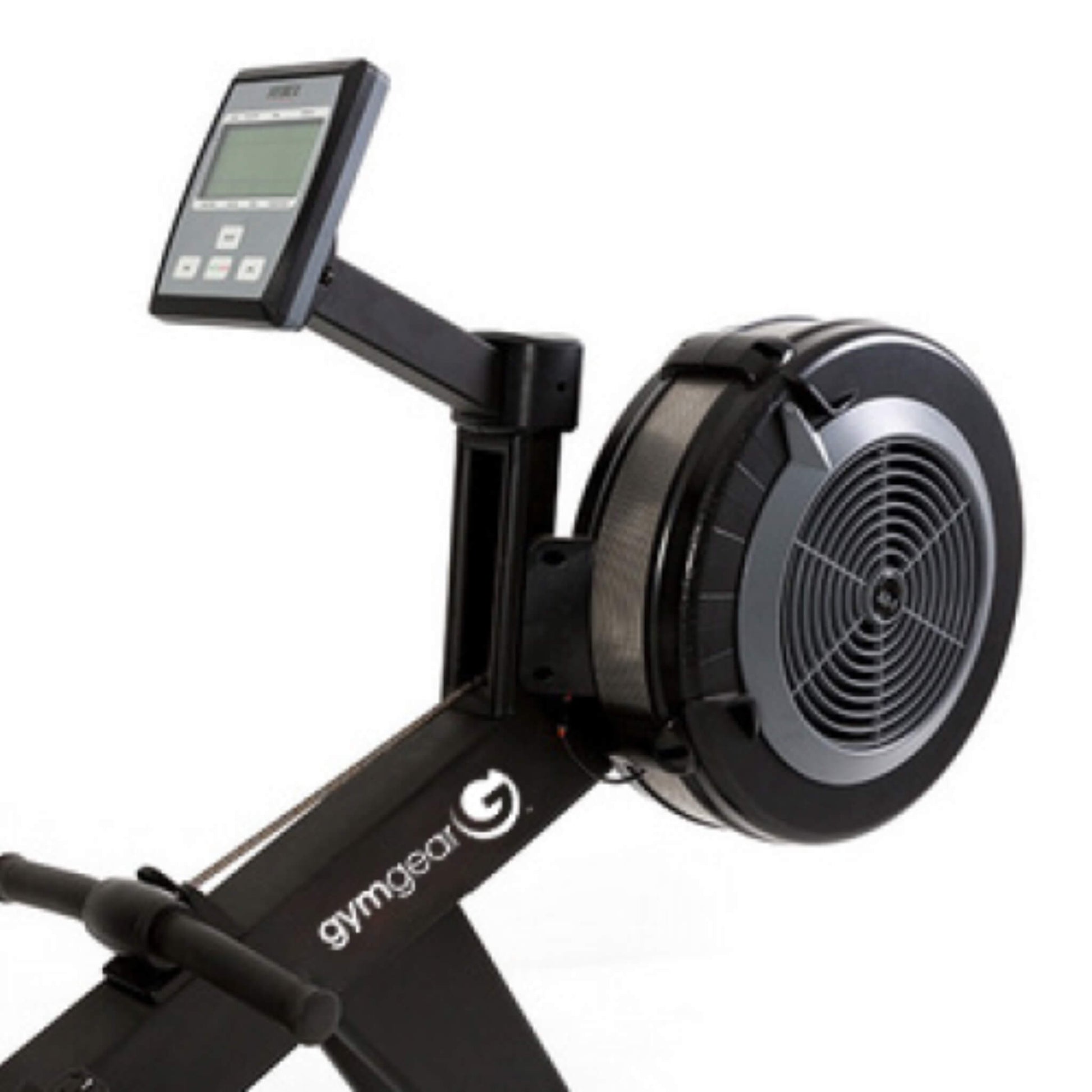 Blade2.0 Adjustable Resistance Rowing Machine - black and silver wide view of the monitor fix to the rowing machine