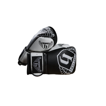 Hatton PU Boxing Gloves 10oz in black and white