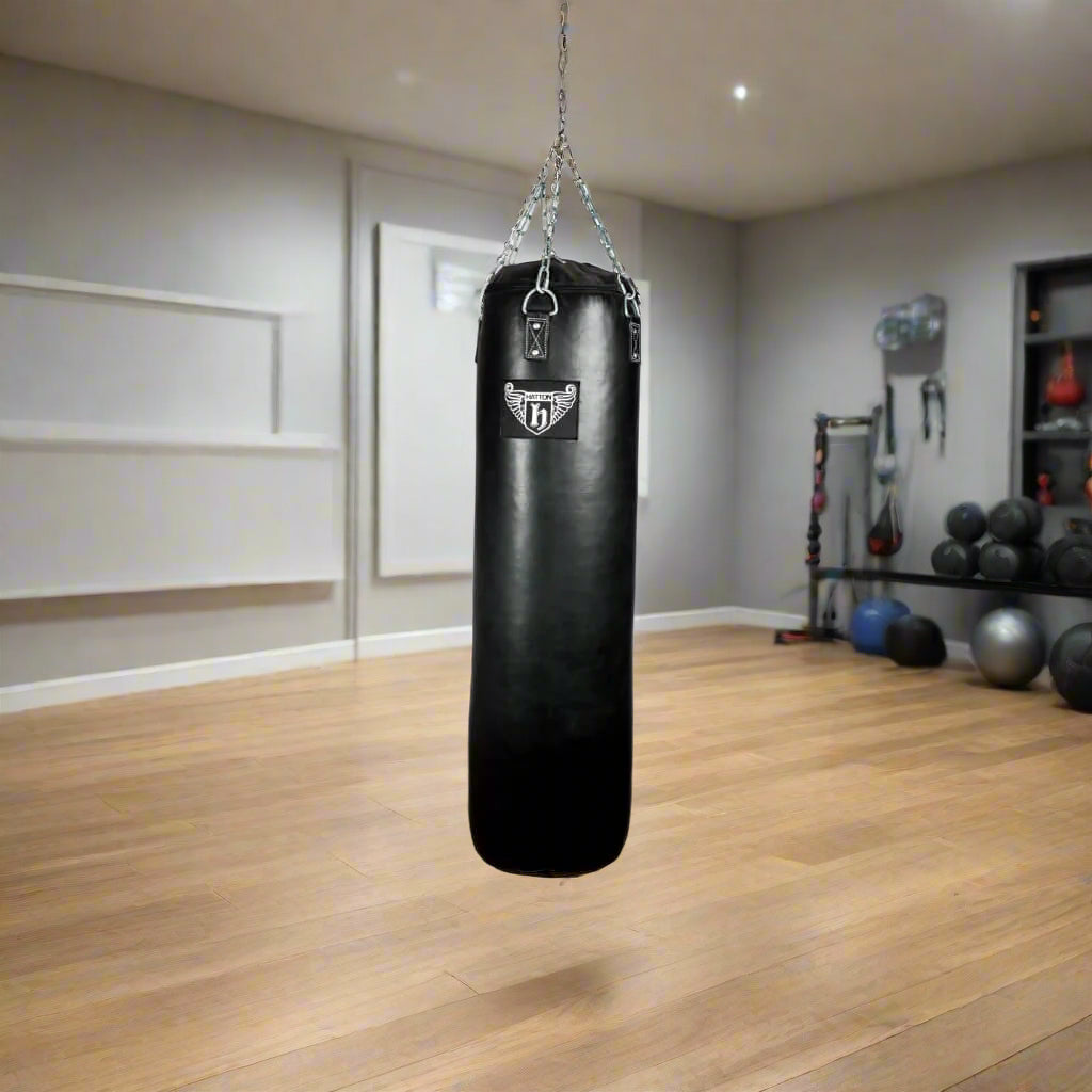 Hatton Boxing Heavy Duty Punch Bag black in home gym setting