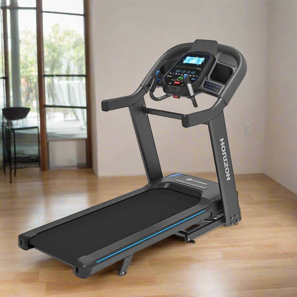 Horizon Fitness Treadmill 7.4 AT home gym setting