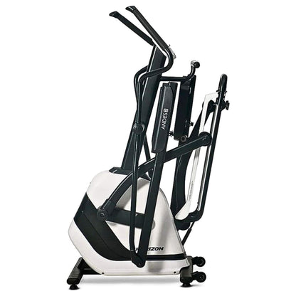 Horrison Fitnes sAndes 3 home conveniently folded with the abillity to tilt and wheel to a storage area