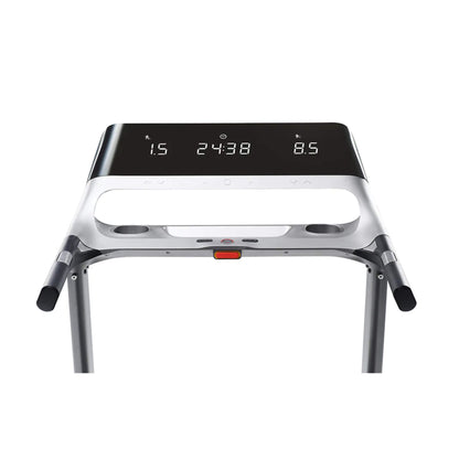 Horizon Fitness Paragon X @ZONE Treadmill in silver show the controls 