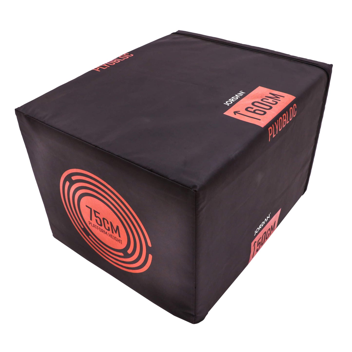 Jordan Fitness 3-in-1 Soft Plyo Block stacked together. Made of high-density foam blocks covered in non-slip vinyl