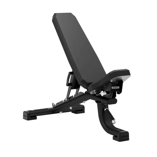 Jordan Fitness Adjustable Weight Bench Flat Incline Positions - black