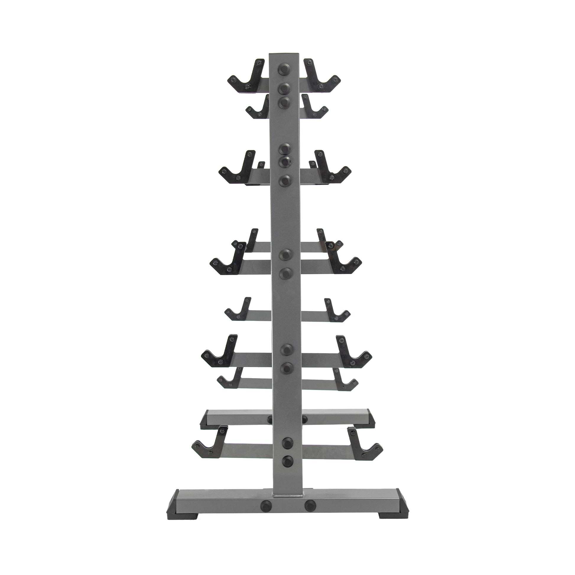 Jordan Fitness Barbell Rack - Grey, Holds 10 Barbells - Side view