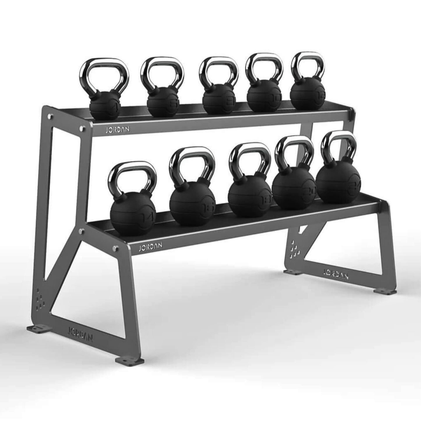 Jordan Fitness Kettlebell Storage Rack - Gey