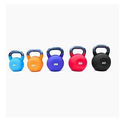 Jordan Fitness Neoprene Covered Kettlebell set of 5. 20kg, 24kg, 28kg, 32kg, 40kg