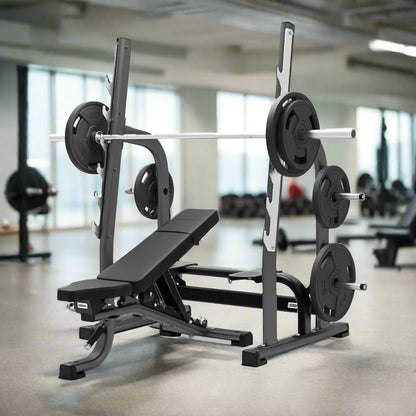 Jordan Fitness Olympic Adjustable Multi-Bench-Grey Gym Setting