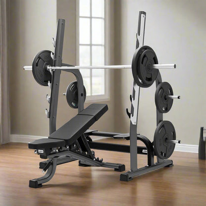 Jordan Fitness Olympic Adjustable Multi-Bench-Grey Home Gym Setting