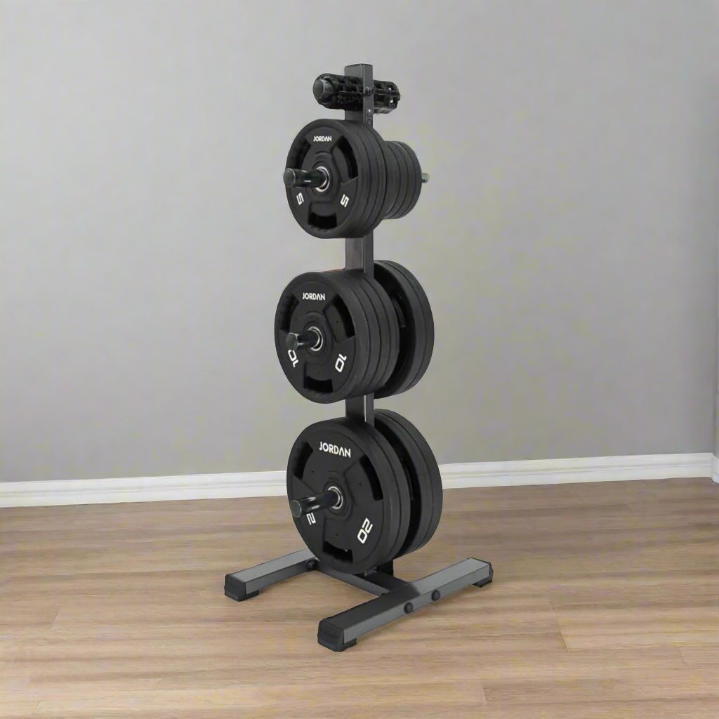 Jordan Fitness Olympic Weight Tree-Black in weight in a home gym