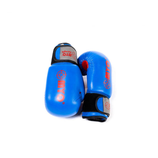 MYO Strength Leather Boxing Gloves – Blue/Red