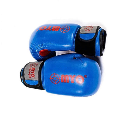 MYO Strength Leather Boxing Gloves – Blue/Red- 14oz in weight