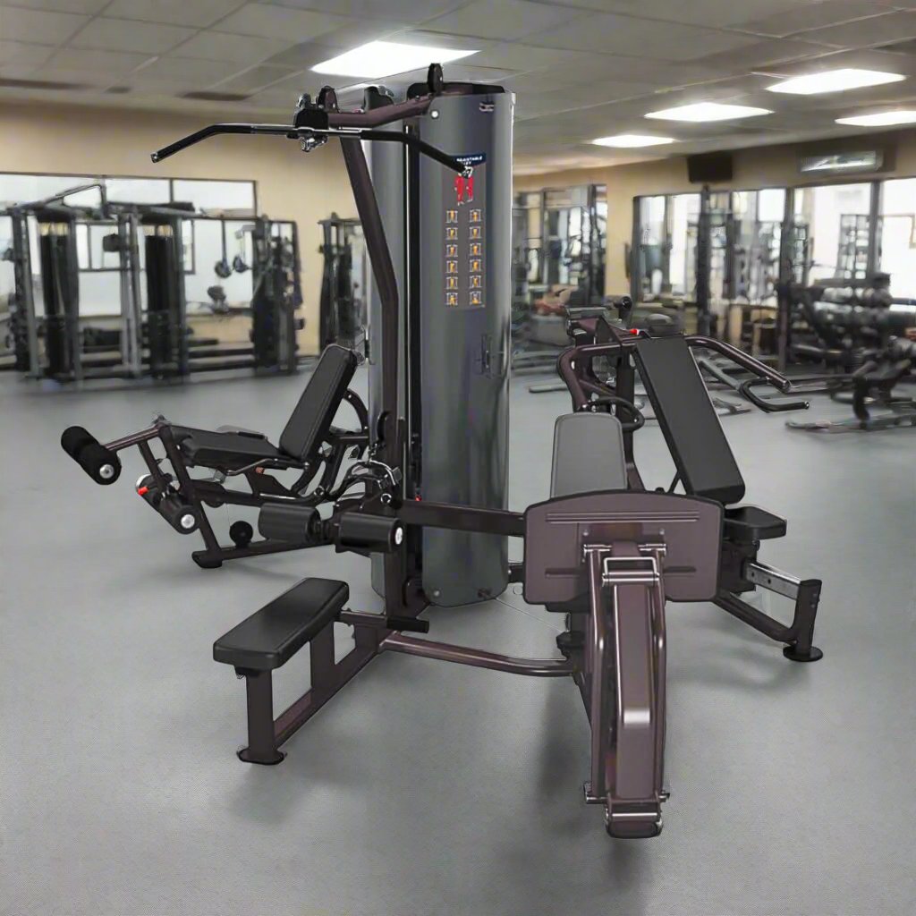 Myo Strength 3 Stack Multi-Gym in black showing in a gym setting