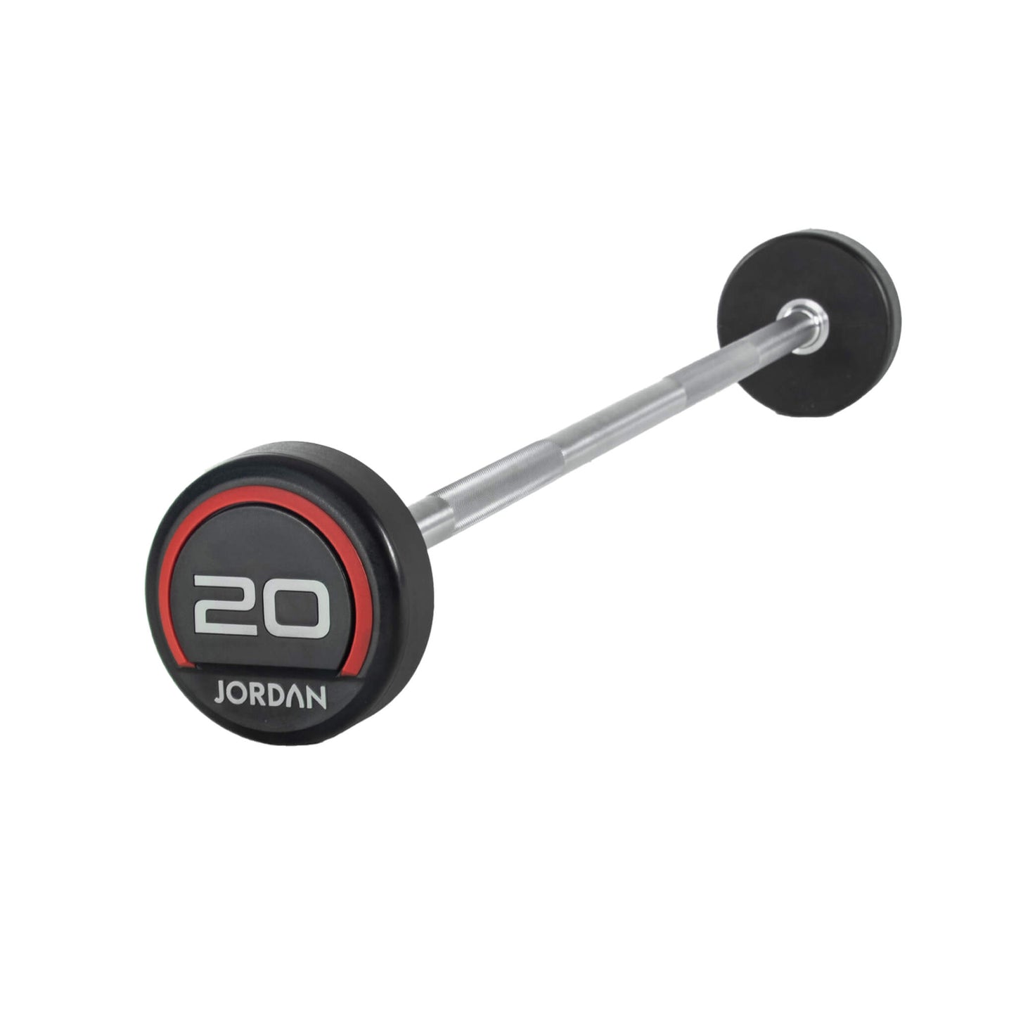 Jordan Fitness Rubber Barbells Straight Bar - Red - 20kg