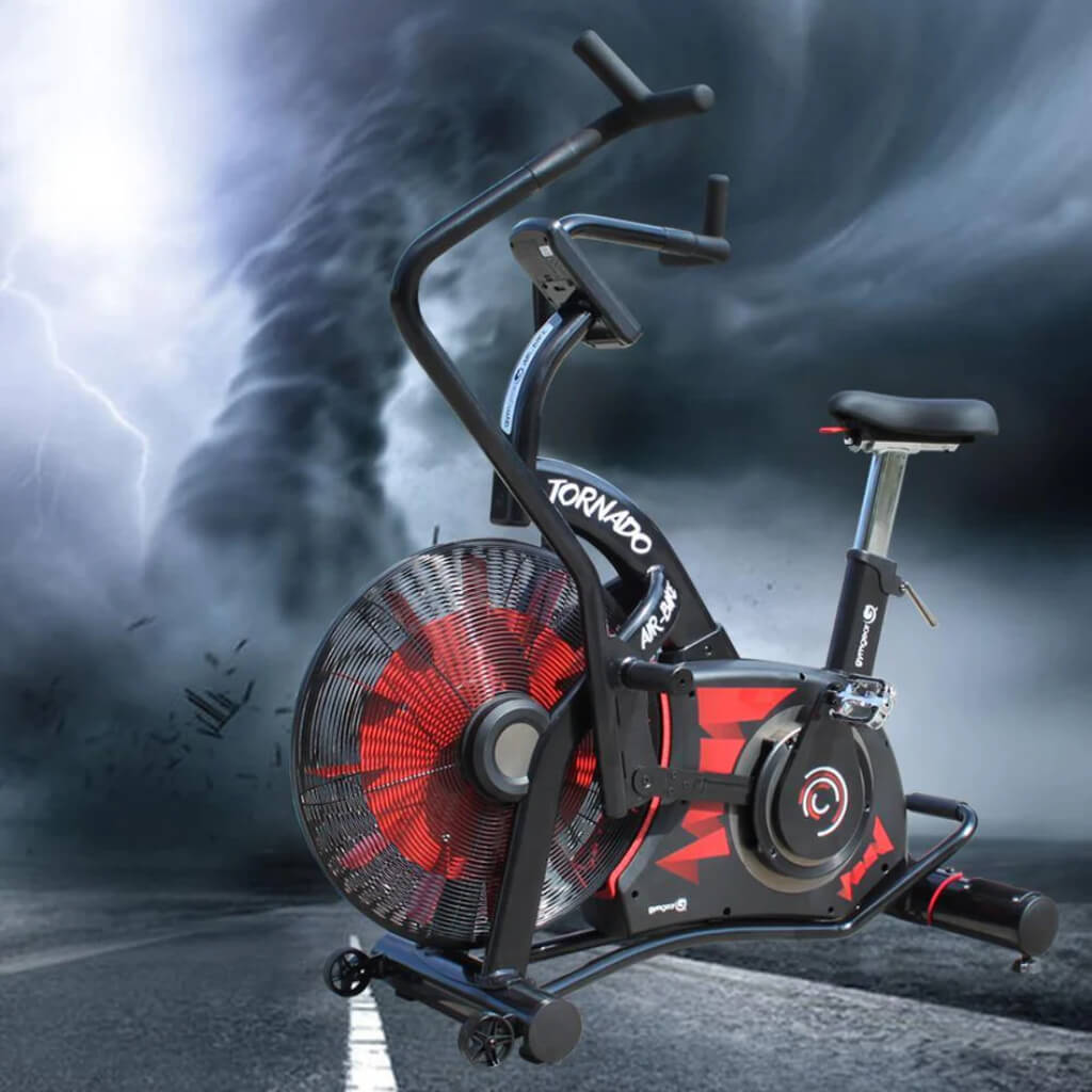 The Tornado Air exercise bike. Black and red 