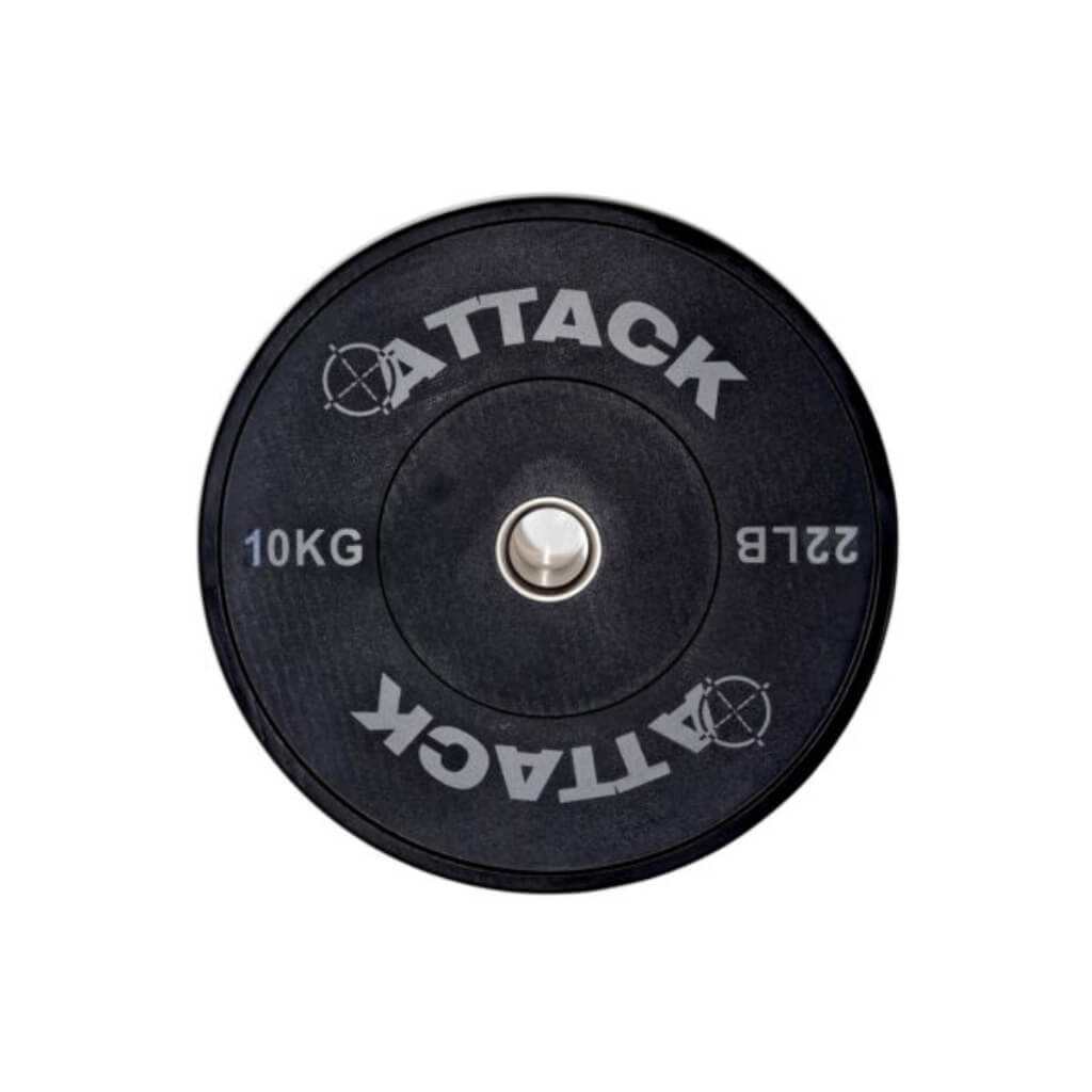 Attack Olympic Solid Rubber Bumper Plates  Black