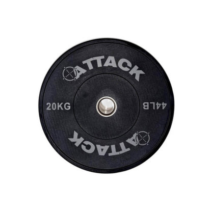 Attack Olympic Solid Rubber Bumper Plates  Black