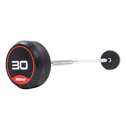 Rubber Barbells - Straight Bar (Red) - FlexYourGym